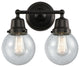 Innovations 623-2W-BK-G204-6 2-Light Bath Vanity Light, Matte Black