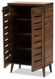 Hank Modern Shoe Cabinet, Walnut Brown