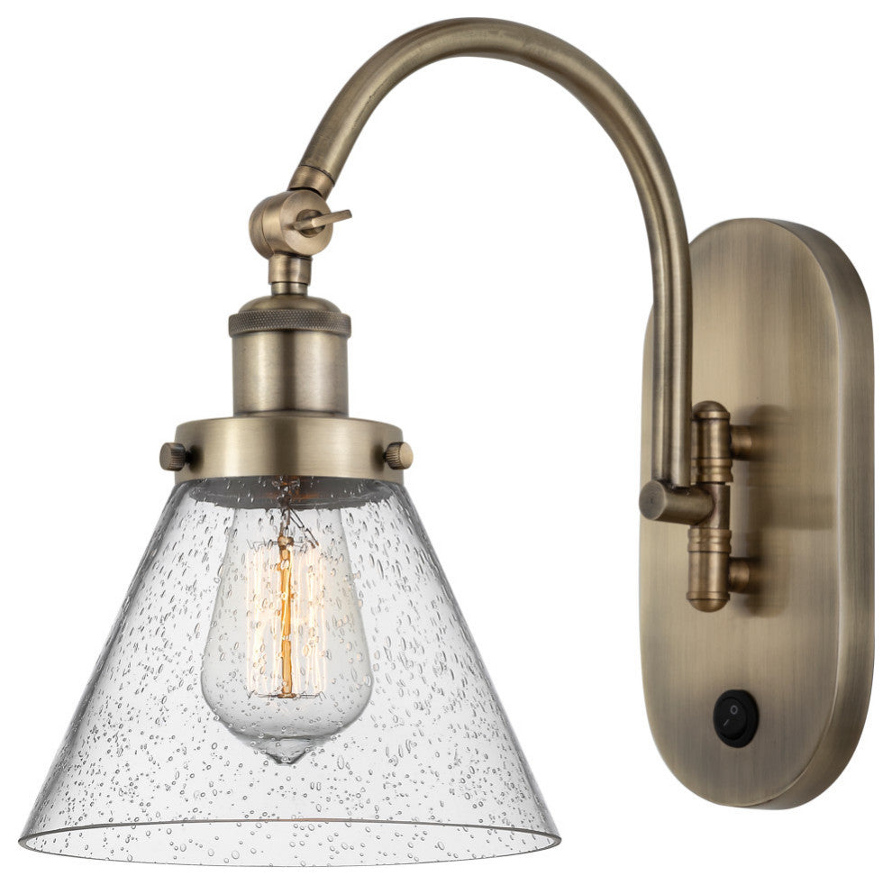 Cone Sconce, Antique Brass, Seedy, Seedy