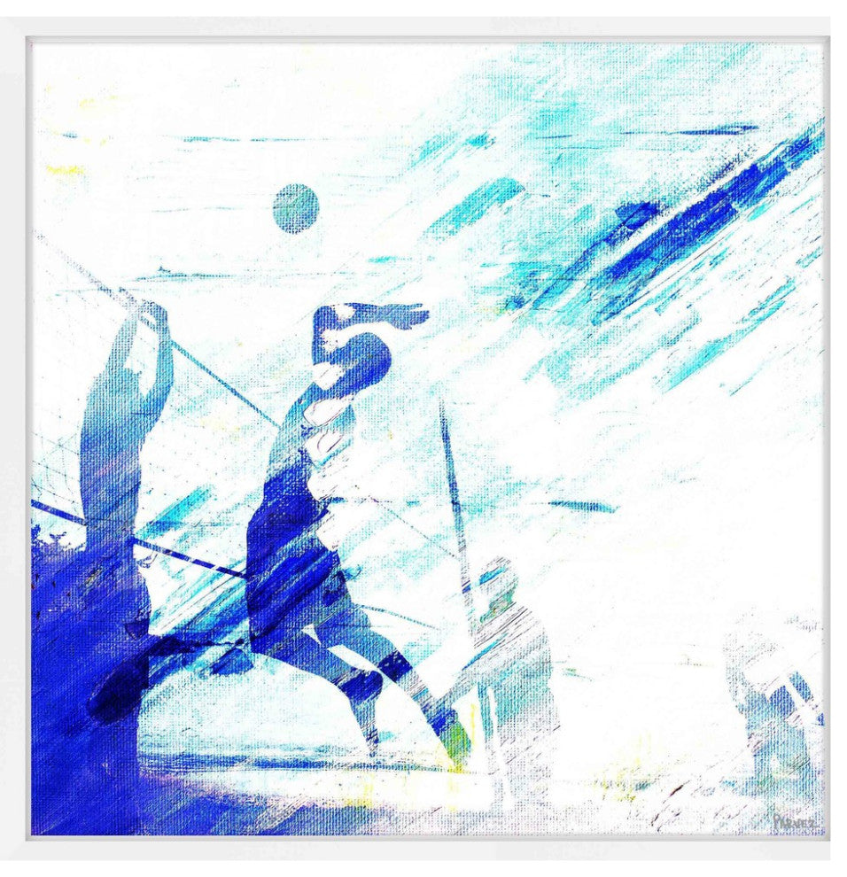 Parvez Taj "Dusk Volleyball" Framed Painting Print, 18"x18"