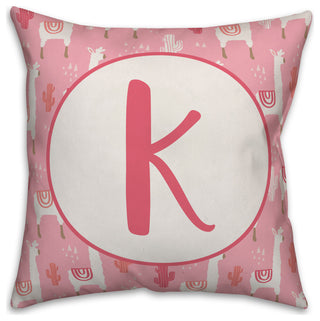 Monogram Lllama Pattern - K 16x16 Spun Poly Pillow