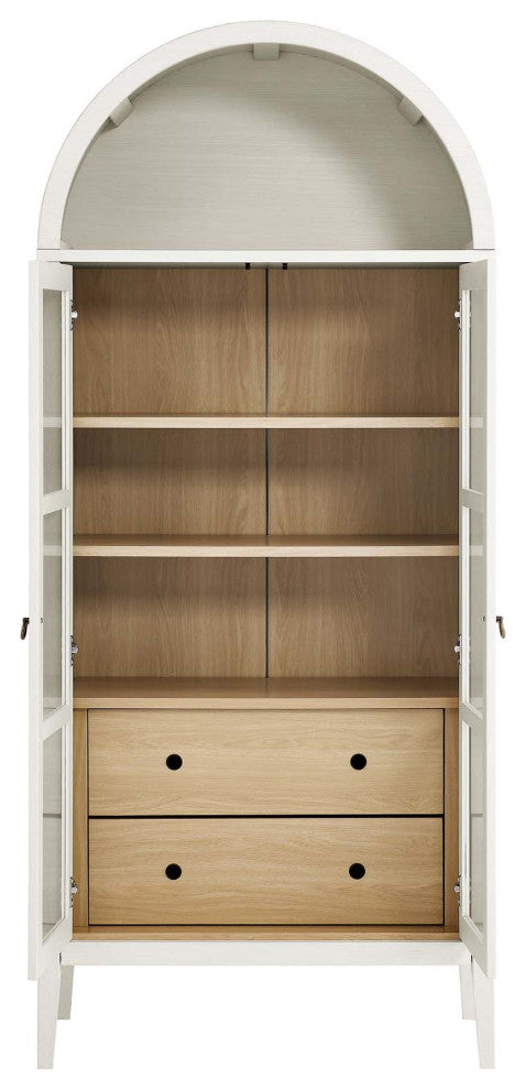 Nolan Tall Storage Display Cabinet - White Oak