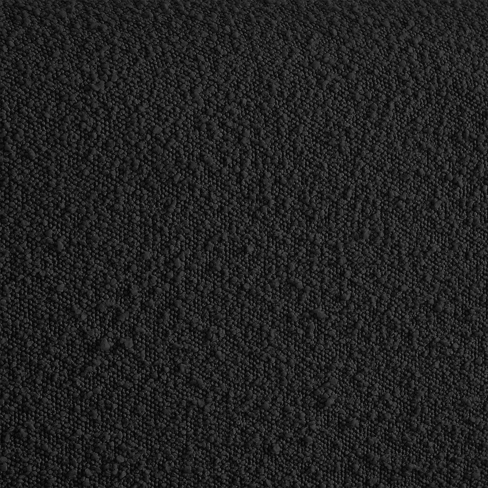 Stylus Black Boucle Fabric Full Bed, Black, King