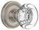 Single Rope Rosette With Round Clear Crystal Knob, Satin Nickel