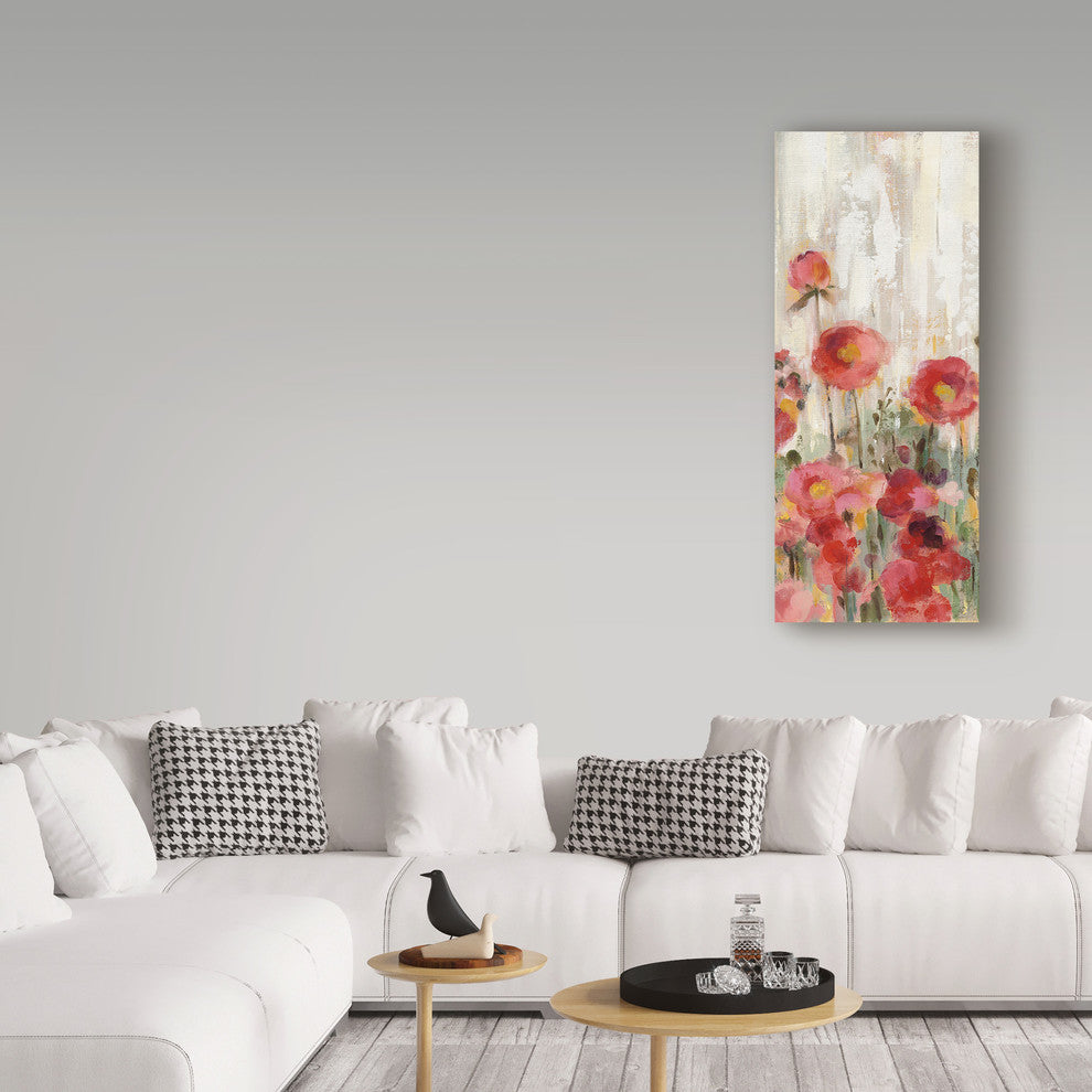 Silvia Vassileva 'Sprinkled Flowers Panel I' Canvas Art, 24"x10"