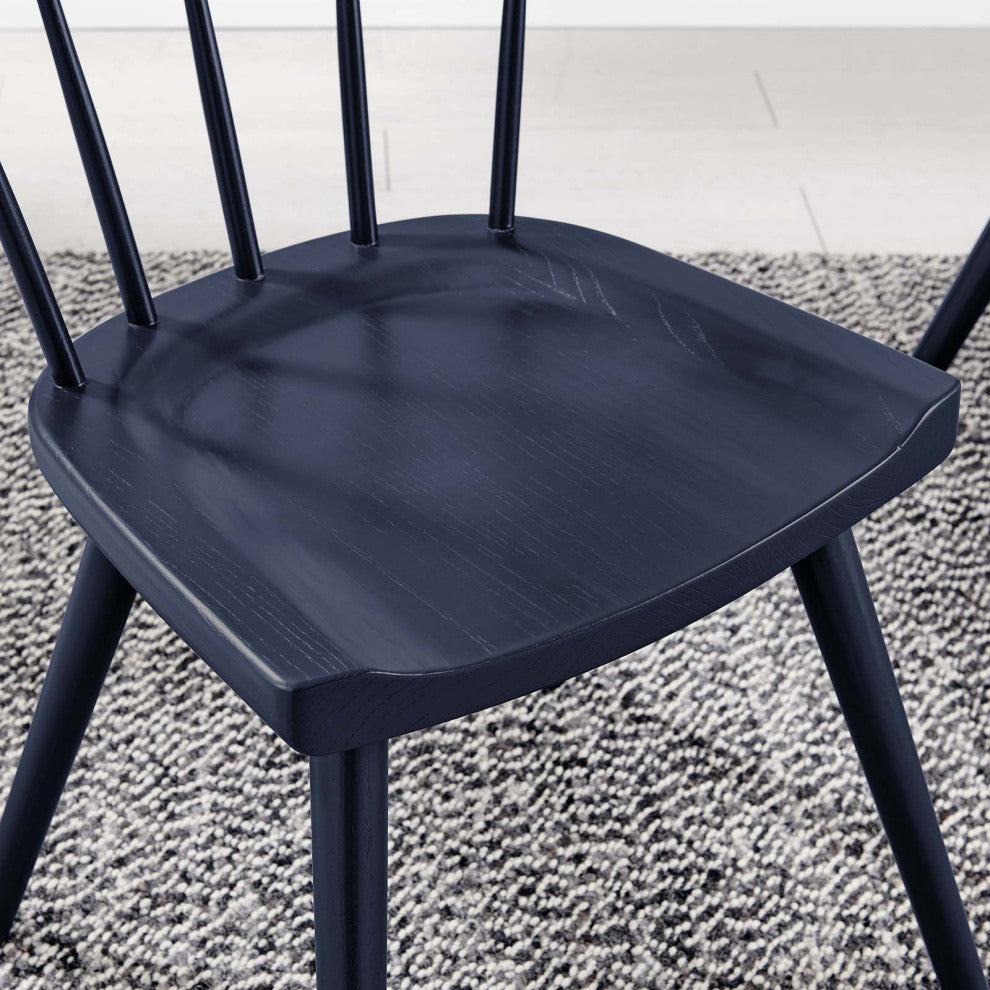 Side Dining Chair, Blue, Wood, Modern, Kitchen Bistro Restaurant Hospitality