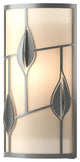 Alison's Leaves Sconce, Vintage Platinum Finish, White Art Glass