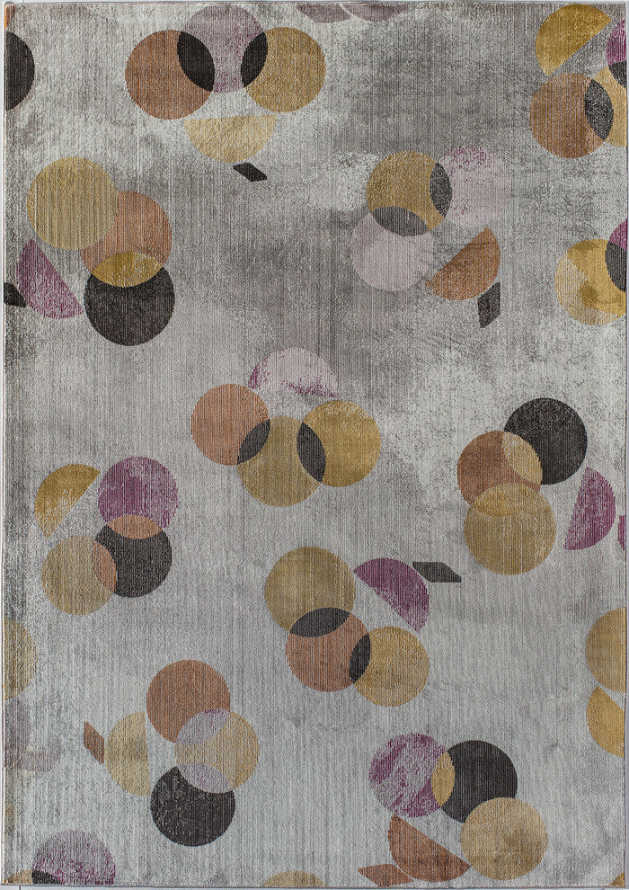 Lush Distressed Boho Geometric Area Rug by Cosmoploitan, Goldhint, 5' x 7'