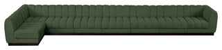 Quinn Chenille Upholstered 8-Piece L-Shaped Modular Sectional, Green