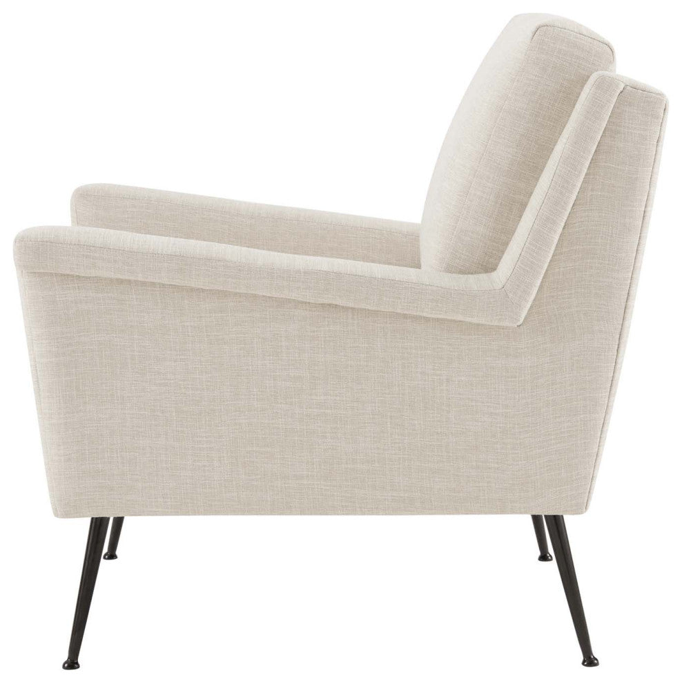 Armchair Accent Chair, Fabric, Black Beige, Modern, Living Lounge Hospitality