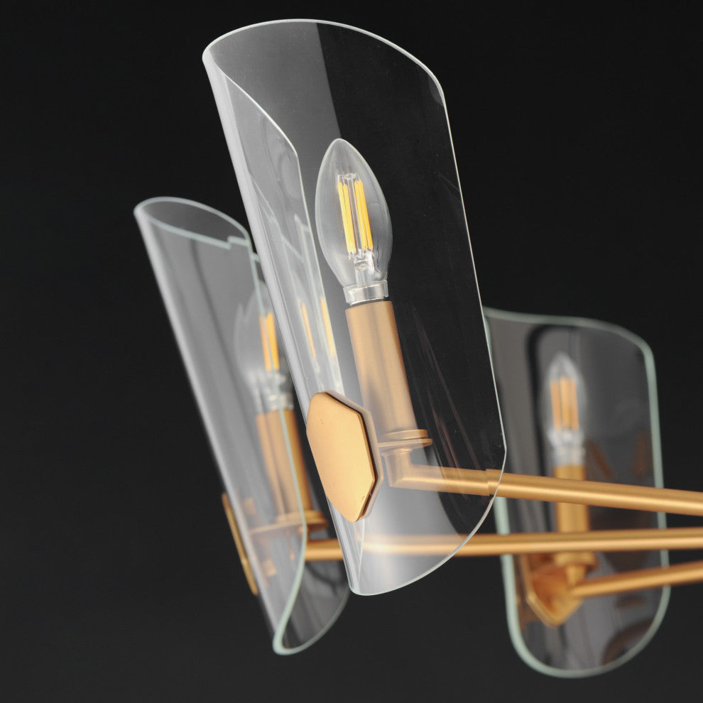 Maxim 32358CL Armory 8 Light 36"W Taper Candle Style Chandelier - Natural Aged