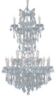 Elegant Maria Theresa Dining Room Light, Chrome Finish With Royal Cut Crystal