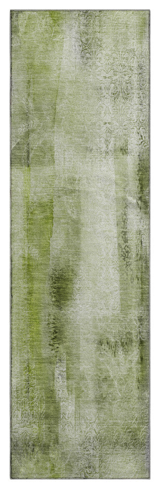 Premium Machine Washable Mayfield AMF537 Sage 2'3" x 7'6" Runner Rug