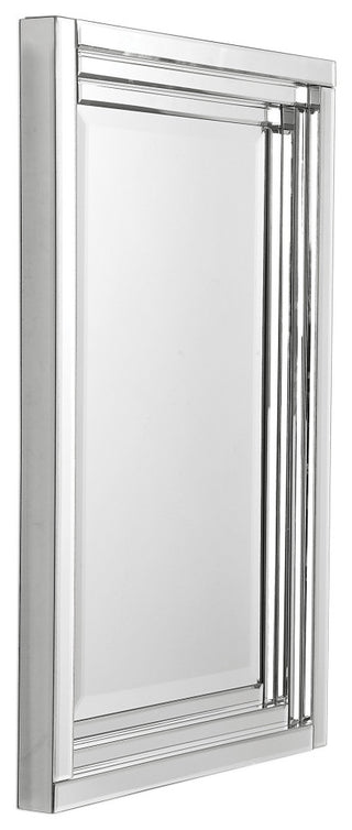 Uttermost Alanna Glass and MDF Wood Frameless Vanity Mirror in Gray