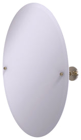 Frameless Oval Beveled Edge Tilt Mirror, Antique Pewter