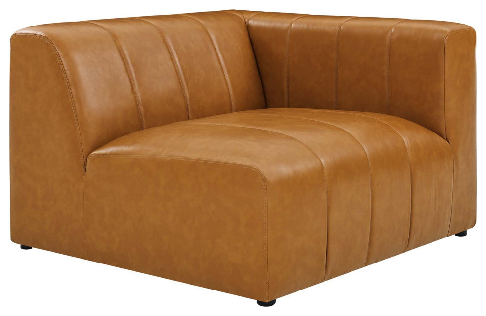 Bartlett Vegan Leather Vegan Leather 4-Piece Sectional Sofa Tan