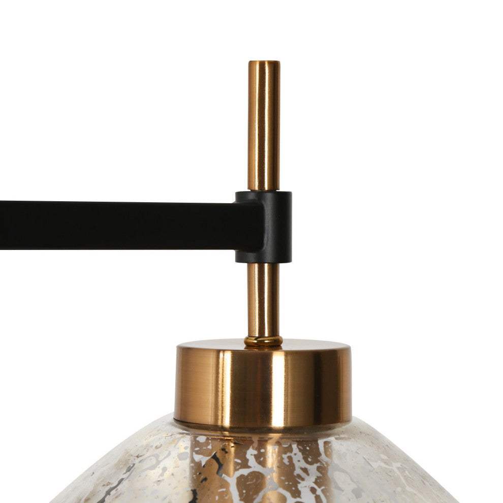 LNC Matte Black Modern Mercury Glass Lighting, 3 Lights, Island Pendant Light