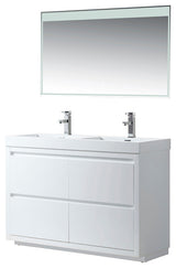 Vanity Art Double-Sink Bathroom Vanity With Resin Top, 48"