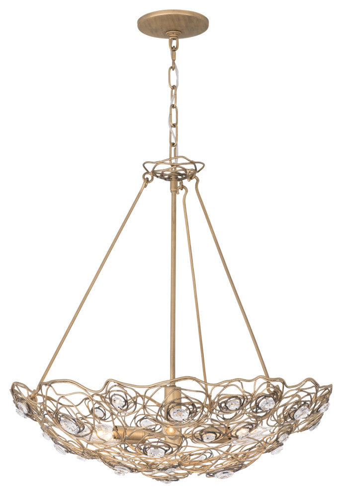 Varaluz 500P06 Ethereal Rose 6 Light 24"W Abstract Chandelier - Havana Gold