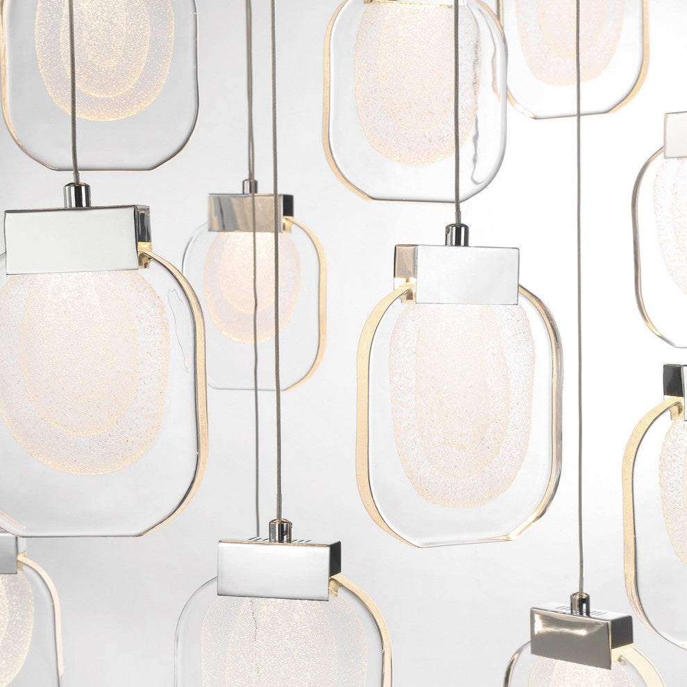 16-Light 44" Integrated Led Multi Drop Chandelier