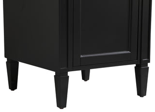 Home Living Vanity with Carrara White Marble Countertop, Black, 21", Single Sink