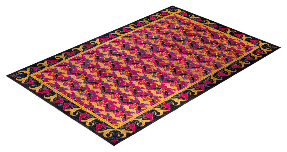 Arts and Crafts, One-of-a-Kind Handmade Area Rug Black, 17'10"x11'10"