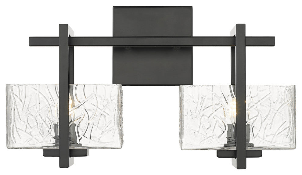 Innovations 312-2W-BK-CL 2-Light Bath Vanity Light, Black