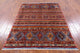4' 2" X 5' 9" Handmade Khorjin Super Kazak Wool Rug Q5361