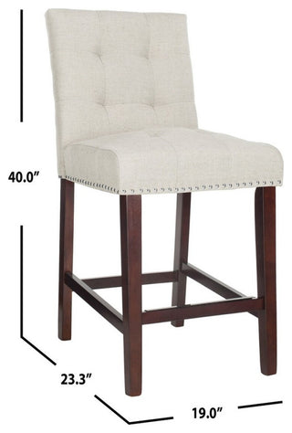 Safavieh Nikita Counter Stool, Light Grey/Espresso