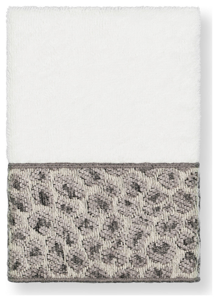 Linum Home Textiles Turkish Cotton Spots 3-Piece Embellished Towel Set, White