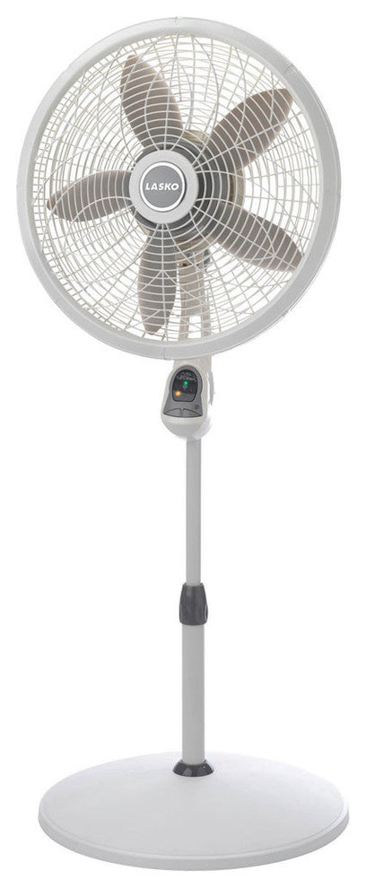 Lasko Pedestal Fan With Remote, 18", 3-Speed, White