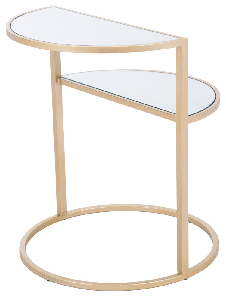 Sofa Side Table, Glass, Steel Metal, Gold, Living Lounge Cafe Lobby Hospitality