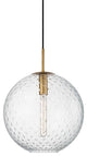 Rousseau, 1 Light, Large Pendant, Aged Brass Finish, Clear Glass