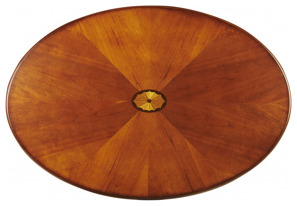 Olive Ash Burl Oval Coffee Table