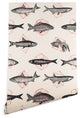 Deny Designs Florent Bodart Fishes, Geometrics Wallpaper, Beige, 2'x10'