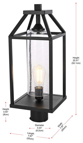 Home Living 21" Outdoor Post light, Black
