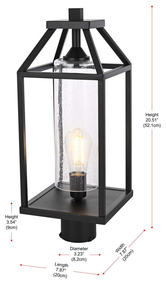 Home Living 21" Outdoor Post light, Black