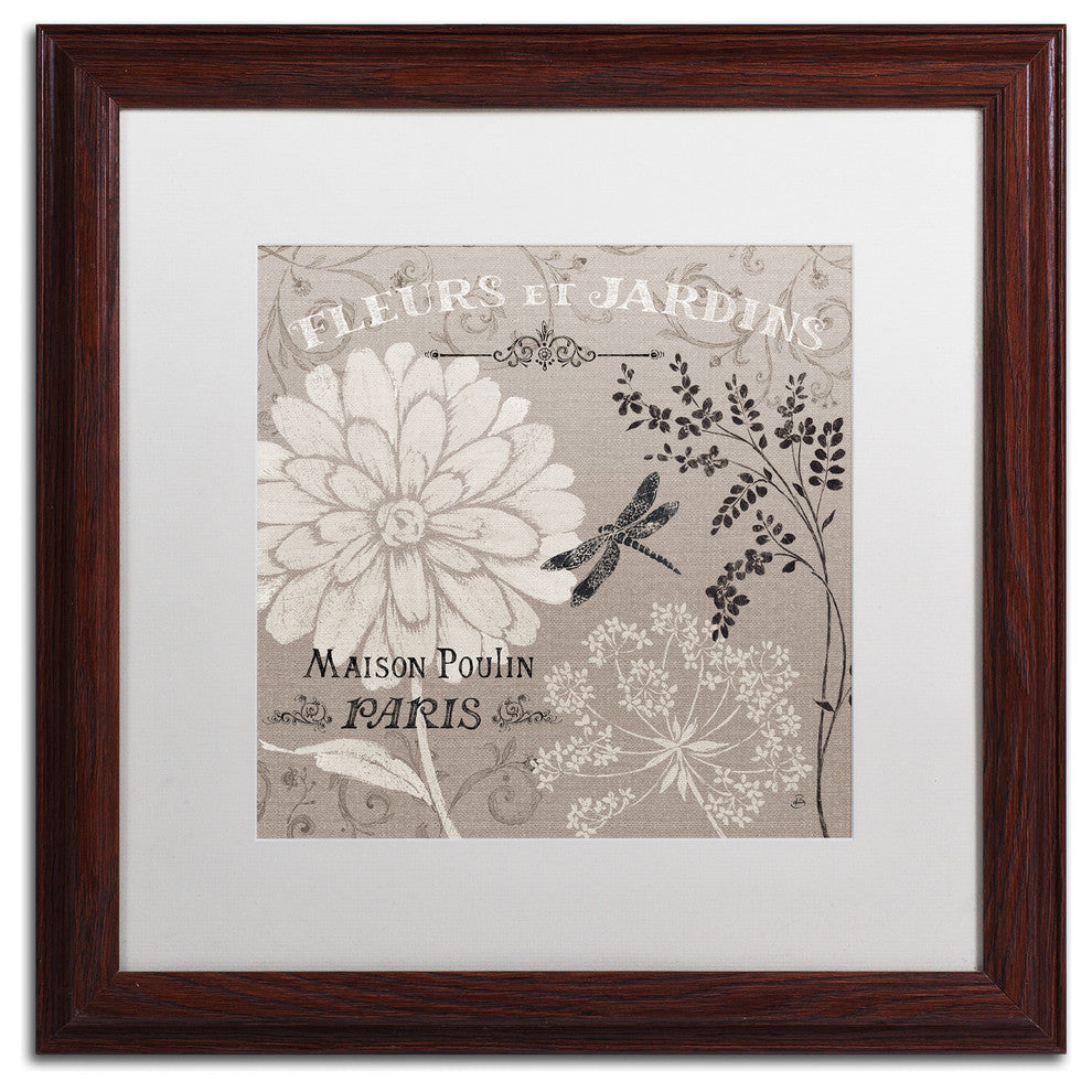 'French Linen Garden II' Matted Framed Canvas Art by Daphne Brissonnet