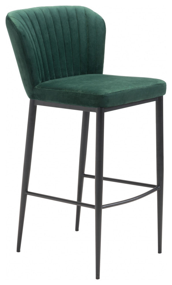 Set of Two Forest Green Sea Shell Bar Chairs