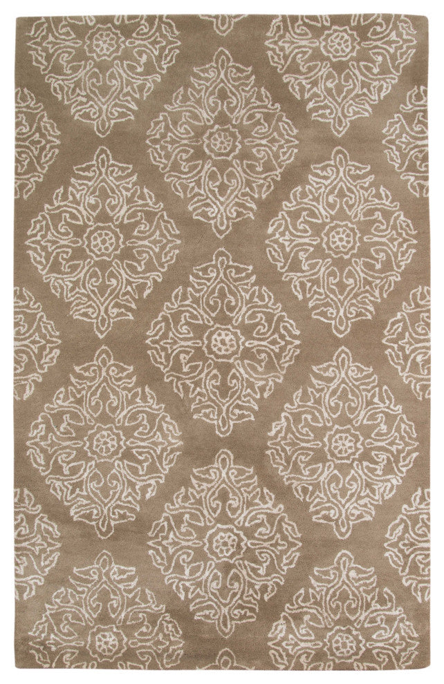 5" X8" X 0.5" Gray Wool Area Rug