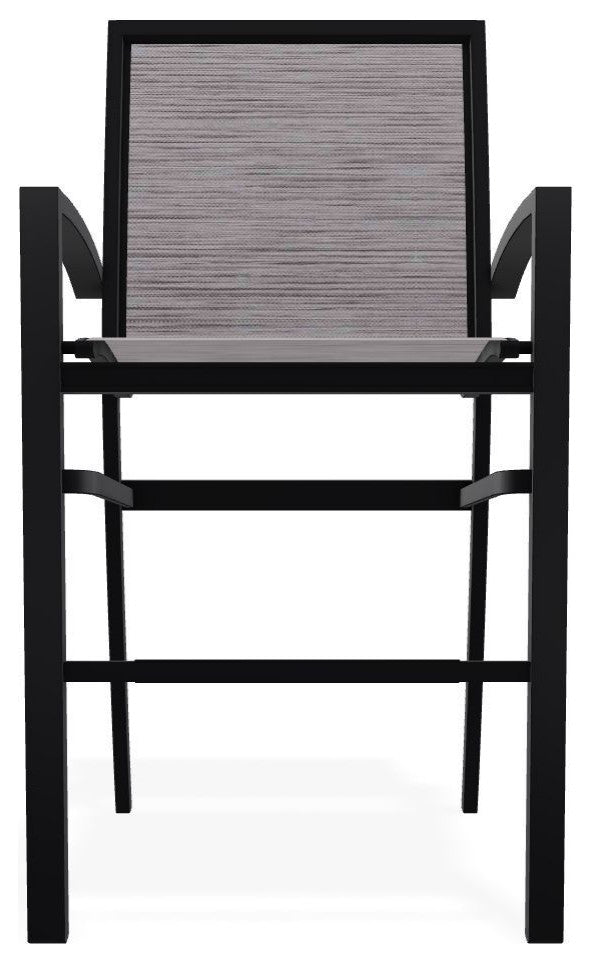 Kendall Sling Bar Height Stackable Outdoor Stool, Fossil/Black