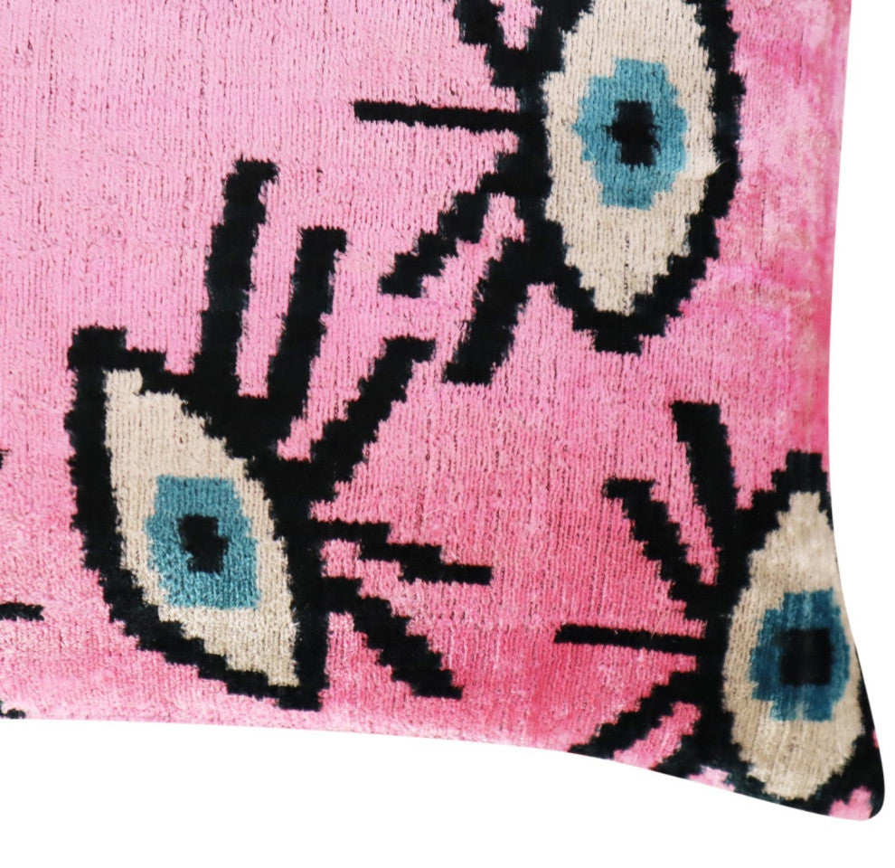 Canvello Pink Evil Eye Pillow for Couch, 16"x24"