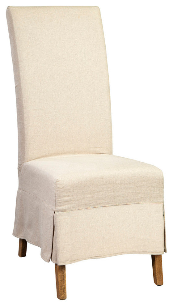 Linen Slip Covered Parsons Chair Set of 2