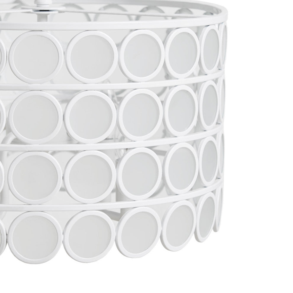 Hampton Hill Abbot 4-Light Glass Drum Shaped Chandelier, White