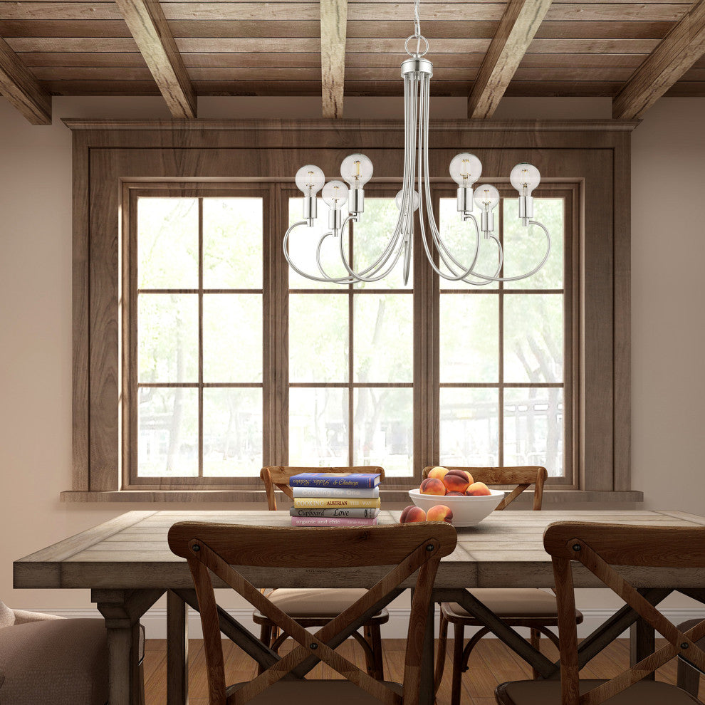 Livex Lighting Bari 7 Light Brushed Nickel Chandelier
