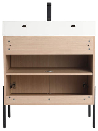 Fine Fixtures Crownpoint Bathroom Vanity, White Oak, 30", White