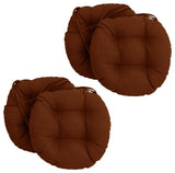 16" Polyester Solid Outdoor Round Tufted Chair Cushions, Set of 4, Cinnamon
