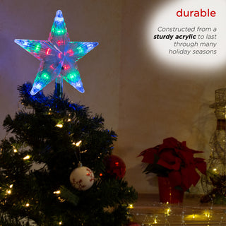 Flashing Star Tree Topper with LED Lights, Multicolor
