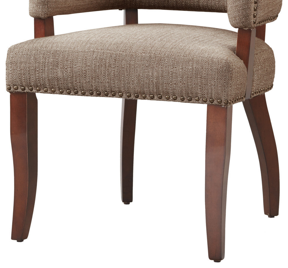 Madison Park Armed Transitional Dining Chair, Brown
