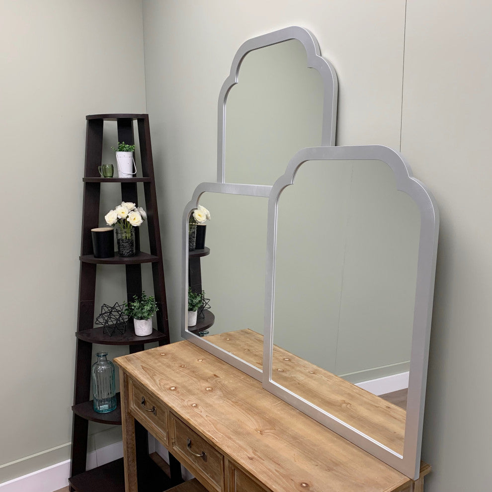 Verdon Framed Vanity Mirror, Clover Cathedral, 24.4"x32.4", Silver Spray
